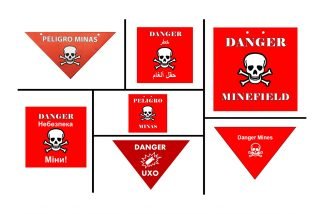 UXO and Landmine Warning Signs